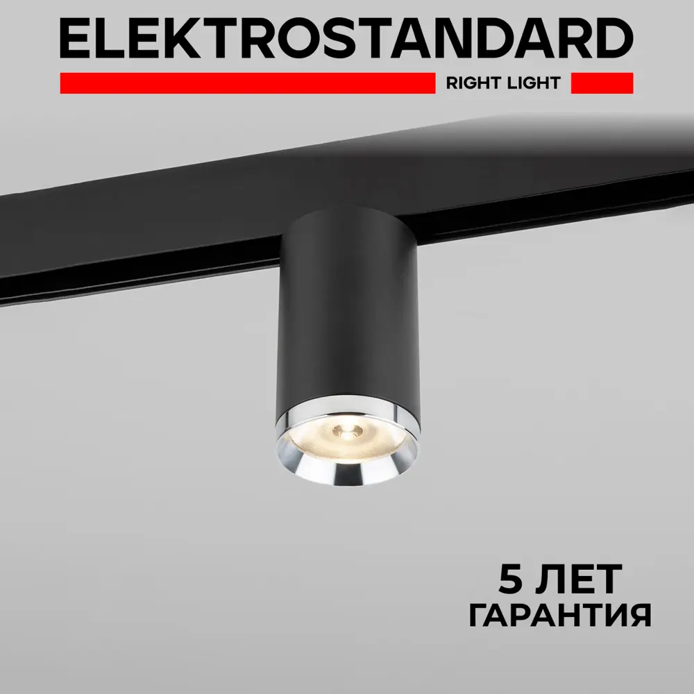 Фото Трековый светильник Elektrostandard a061298 светодиодный 10 Вт 1 м² цвет черный/серебро