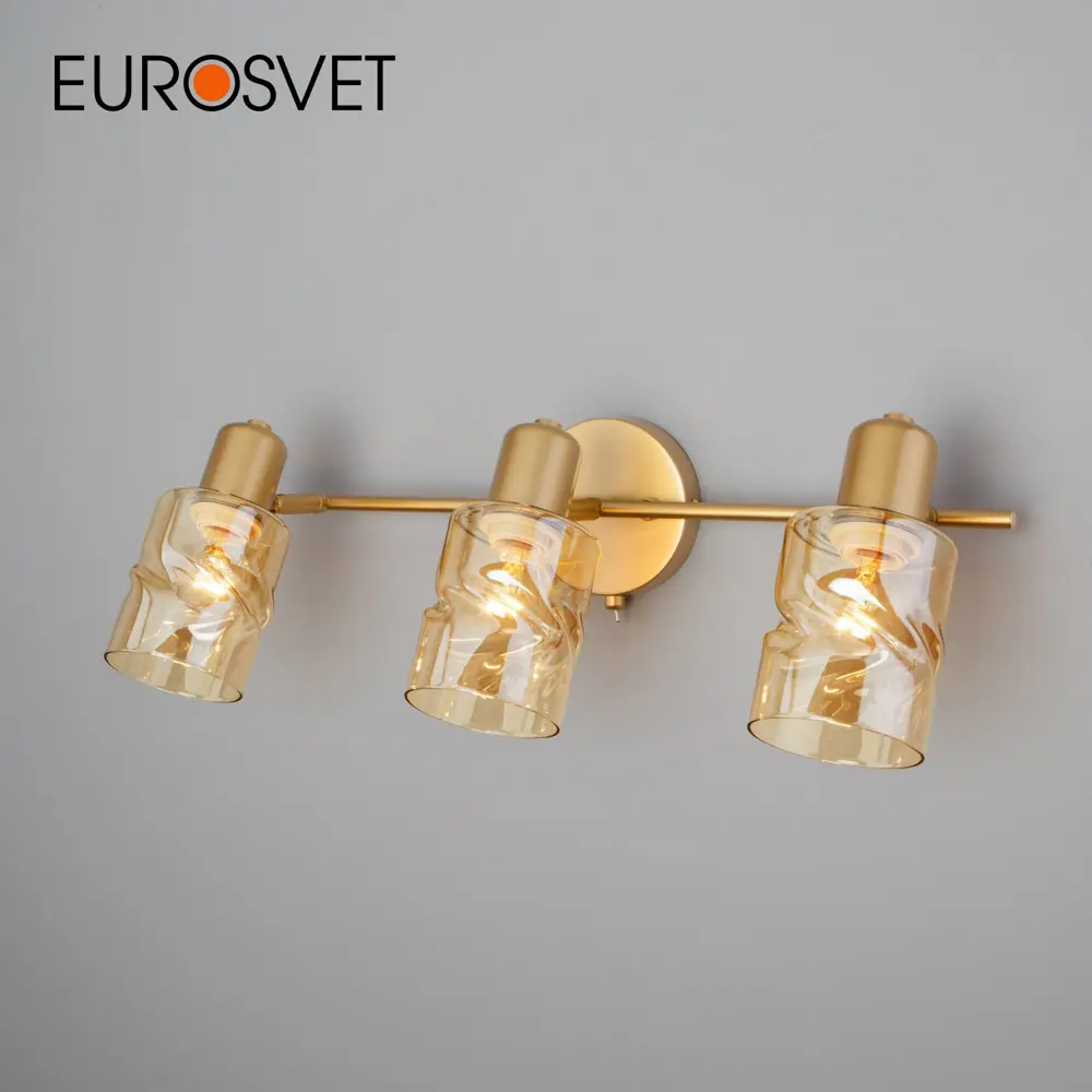 Фото Светильник Eurosvet Ansa 20120/3 перламутровое золото E14 цвет Бежевый Фото Светильник Eurosvet Ansa 20120/3 перламутровое золото E14 цвет Бежевый