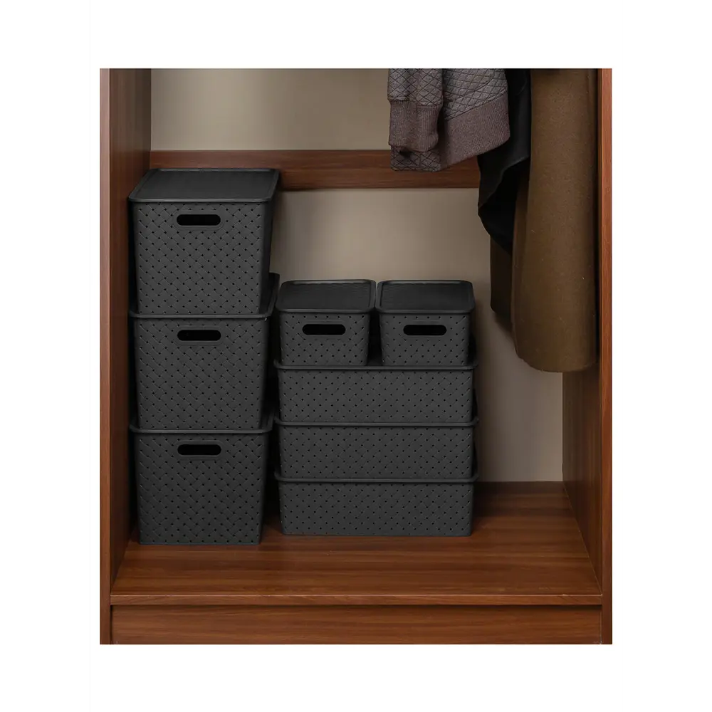 Фото 8 Корзина Violet 811915+3 25.50x26.50x36.50 см полипропилен цвет белый/черный 3 шт Фото 8 Корзина Violet 811915+3 25.50x26.50x36.50 см полипропилен цвет белый/черный 3 шт