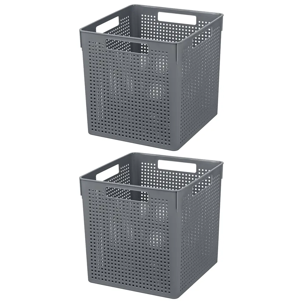 Фото 6 Корзина Violet 811927_2 30x38.50x30 см полипропилен цвет серый 2 шт Фото 6 Корзина Violet 811927_2 30x38.50x30 см полипропилен цвет серый 2 шт