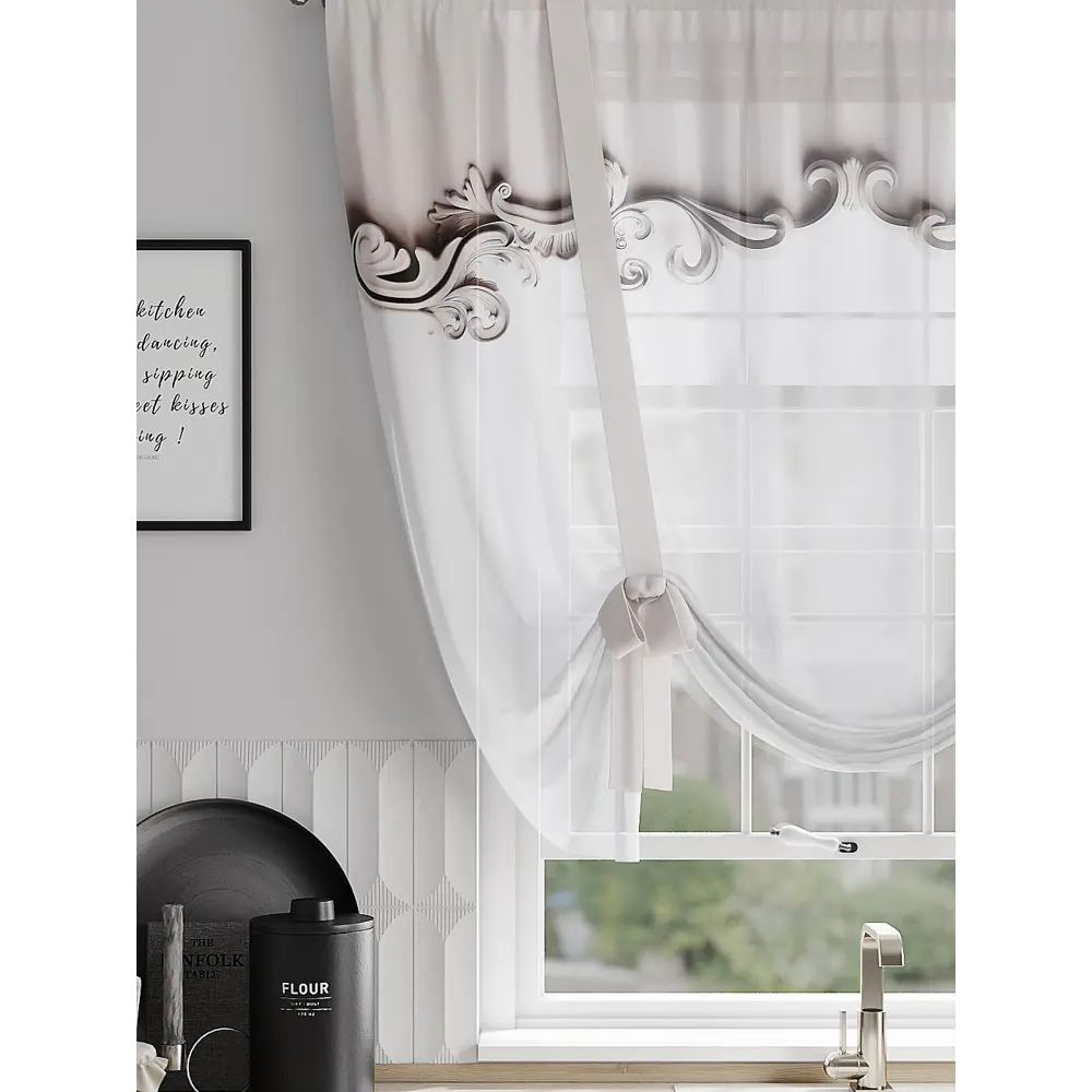 Фото 3 Тюль на шторной ленте At Home Фенвика 150x150 см цвет белый Фото 3 Тюль на шторной ленте At Home Фенвика 150x150 см цвет белый