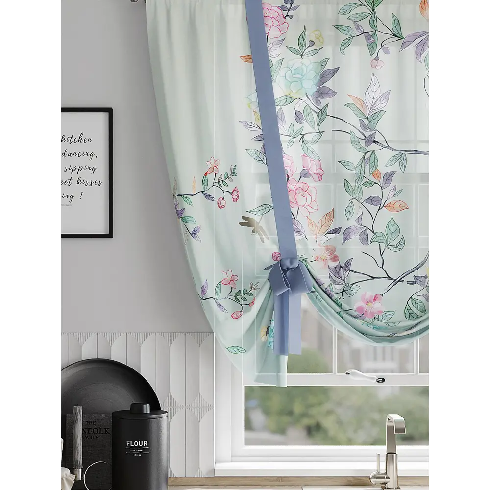 Фото 3 Тюль на шторной ленте At Home Ранификс 150x150 см цвет зеленый Фото 3 Тюль на шторной ленте At Home Ранификс 150x150 см цвет зеленый