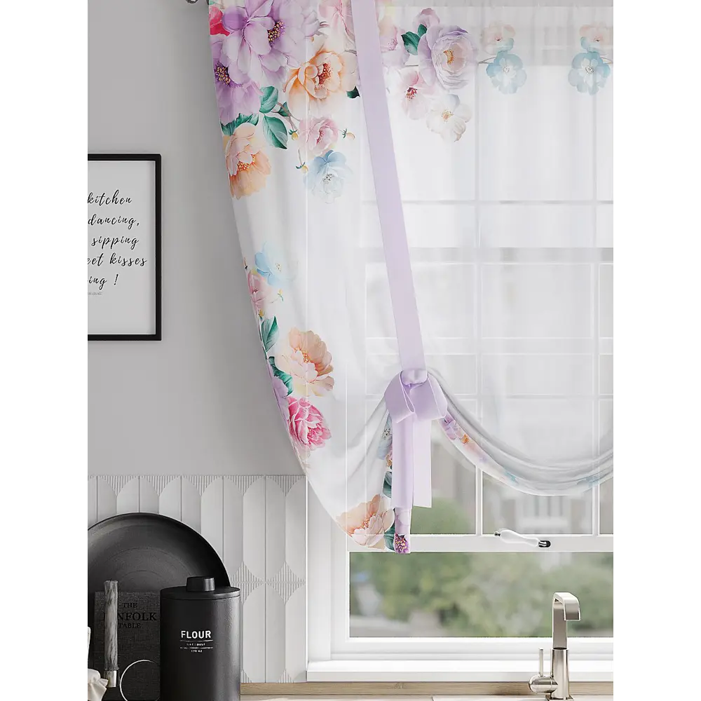 Фото 3 Тюль на шторной ленте At Home Флоксис 150x150 см цвет белый Фото 3 Тюль на шторной ленте At Home Флоксис 150x150 см цвет белый