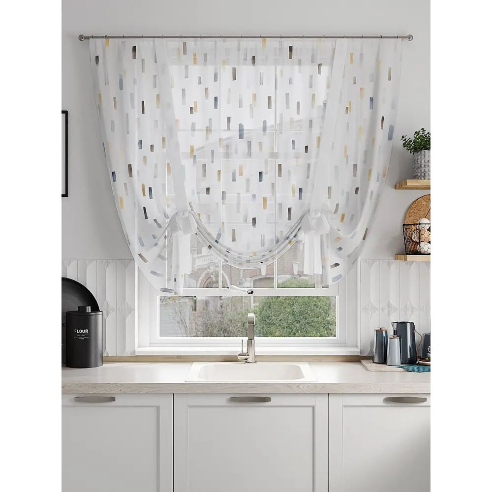 Фото 2 Тюль на шторной ленте At Home Нетвирсон 150x150 см цвет белый Фото 2 Тюль на шторной ленте At Home Нетвирсон 150x150 см цвет белый