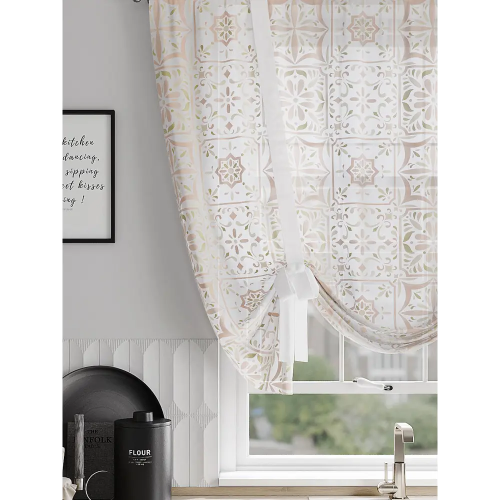 Фото 3 Тюль на шторной ленте At Home Кинетрис 150x150 см цвет белый Фото 3 Тюль на шторной ленте At Home Кинетрис 150x150 см цвет белый