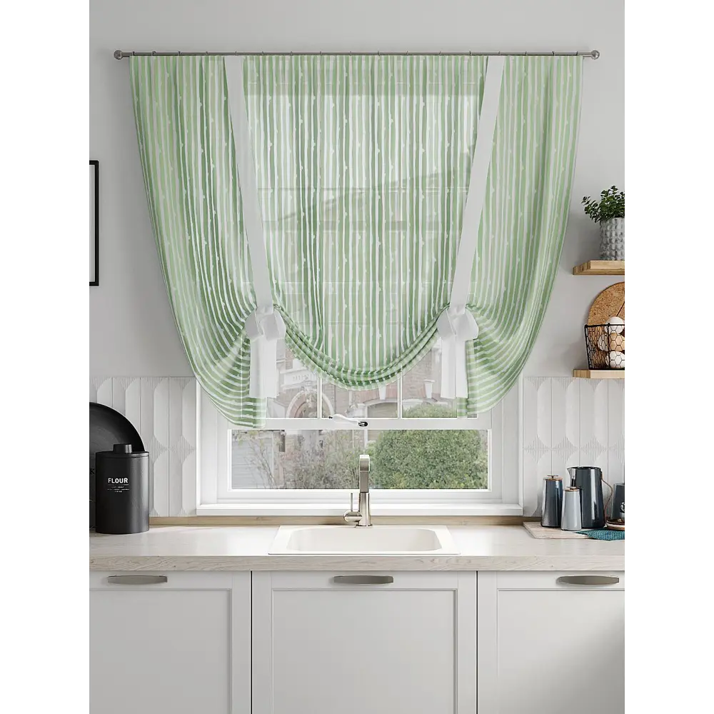 Фото 2 Тюль на шторной ленте At Home Ронифор 150x150 см цвет белый Фото 2 Тюль на шторной ленте At Home Ронифор 150x150 см цвет белый