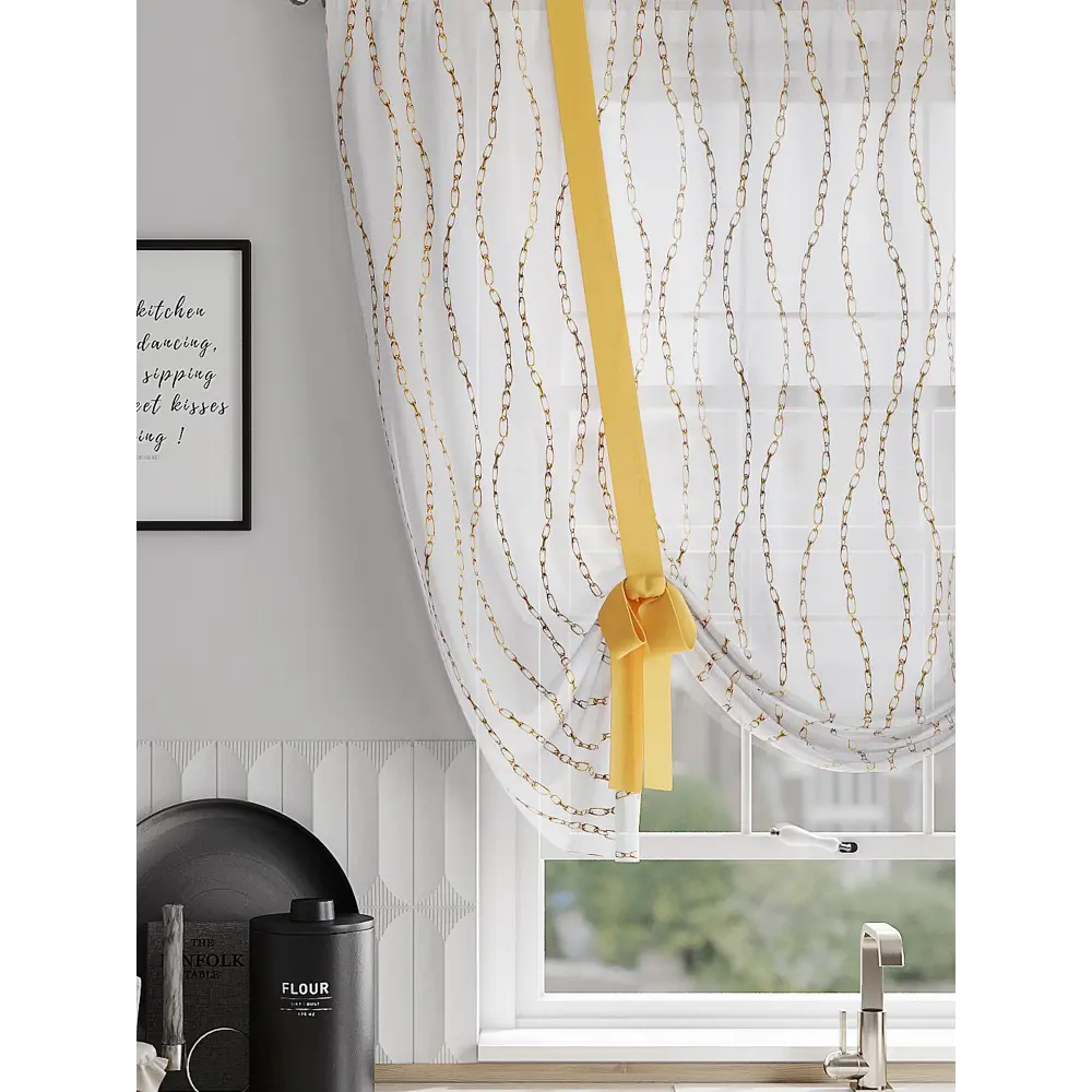 Фото 3 Тюль на шторной ленте At Home Шенрокс 150x150 см цвет оранжевый Фото 3 Тюль на шторной ленте At Home Шенрокс 150x150 см цвет оранжевый