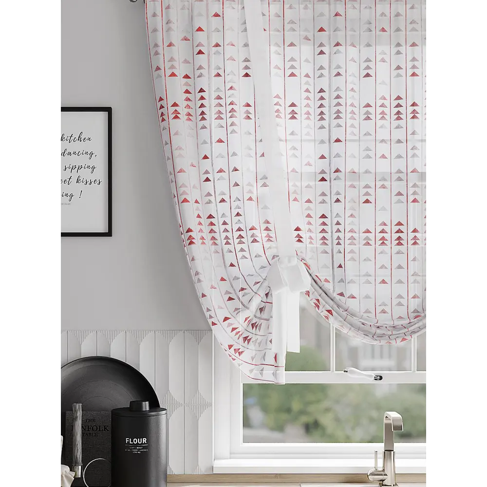 Фото 3 Тюль на шторной ленте At Home Канмител 150x150 см цвет белый Фото 3 Тюль на шторной ленте At Home Канмител 150x150 см цвет белый