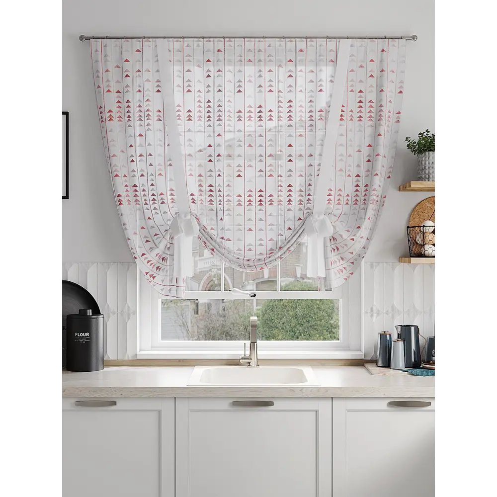 Фото 2 Тюль на шторной ленте At Home Канмител 150x150 см цвет белый Фото 2 Тюль на шторной ленте At Home Канмител 150x150 см цвет белый