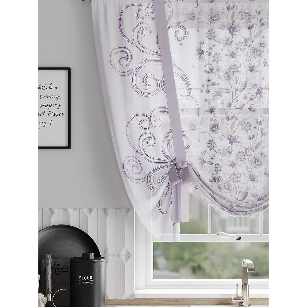 Фото 3 Тюль на шторной ленте At Home Ранмилор 150x150 см цвет белый