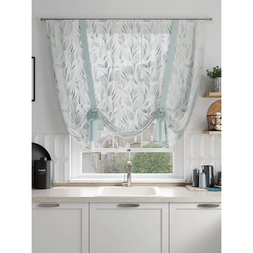 Фото 2 Тюль на шторной ленте At Home Нармика 150x150 см цвет белый Фото 2 Тюль на шторной ленте At Home Нармика 150x150 см цвет белый