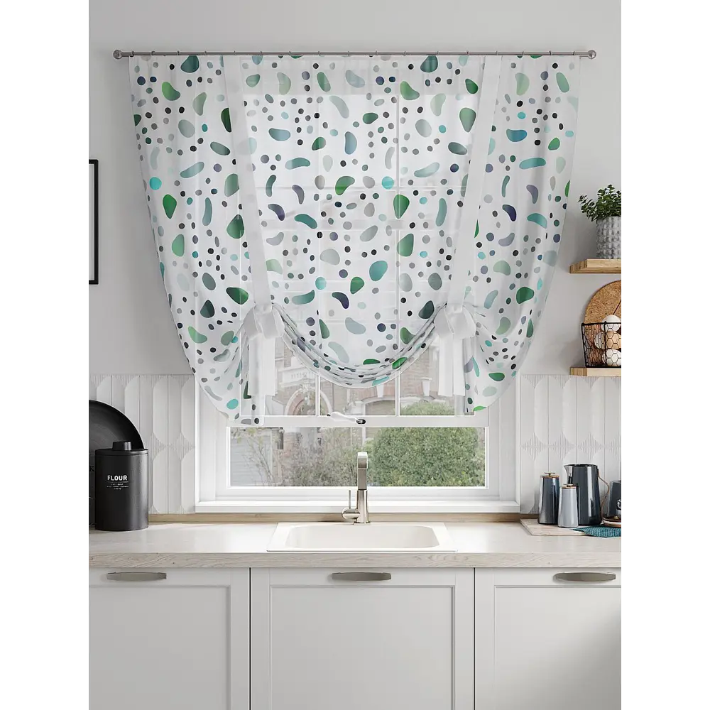 Фото 2 Тюль на шторной ленте At Home Линмок 150x150 см цвет белый Фото 2 Тюль на шторной ленте At Home Линмок 150x150 см цвет белый