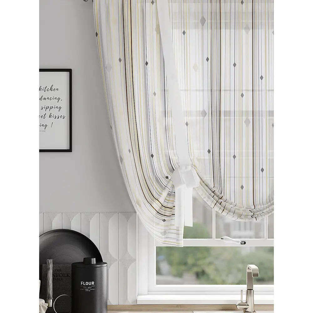 Фото 3 Тюль на шторной ленте At Home Ланримс 150x150 см цвет коричневый Фото 3 Тюль на шторной ленте At Home Ланримс 150x150 см цвет коричневый