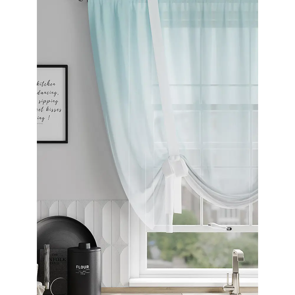 Фото 3 Тюль на шторной ленте At Home Санмрит 150x150 см цвет белый Фото 3 Тюль на шторной ленте At Home Санмрит 150x150 см цвет белый