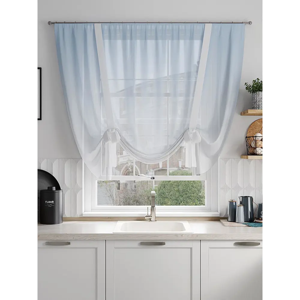 Фото 2 Тюль на шторной ленте At Home Рангрис 150x150 см цвет белый Фото 2 Тюль на шторной ленте At Home Рангрис 150x150 см цвет белый