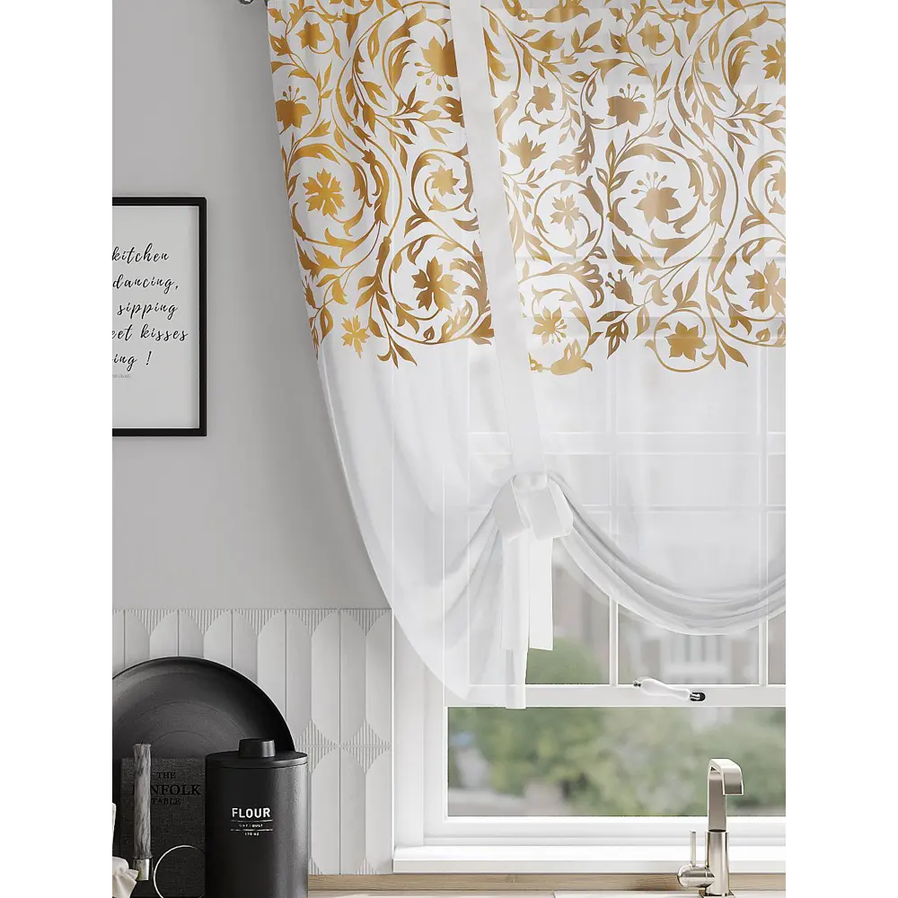 Фото 3 Тюль на шторной ленте At Home Тонкрос 150x150 см цвет белый