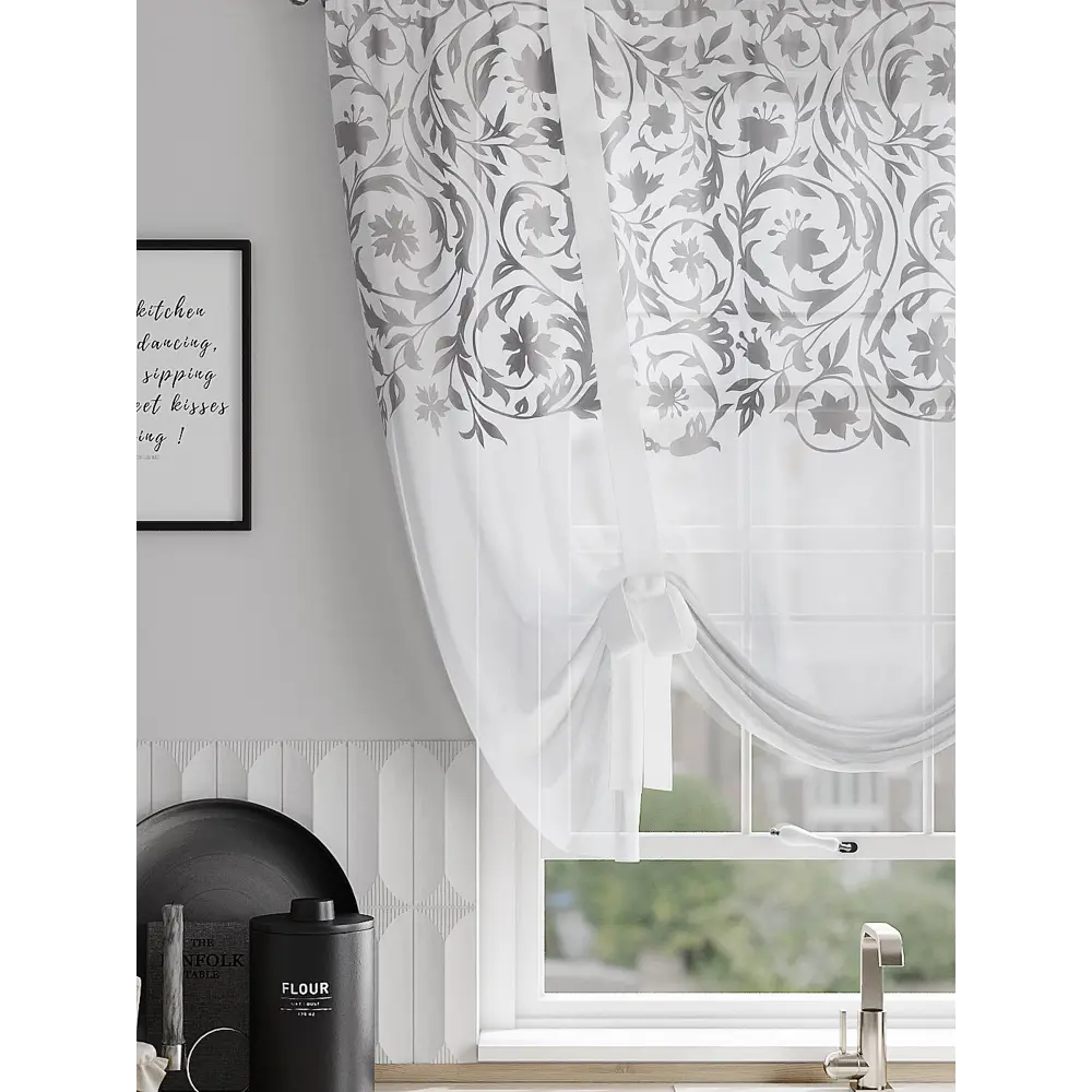 Фото 3 Тюль на шторной ленте At Home Риникронс 150x150 см цвет белый