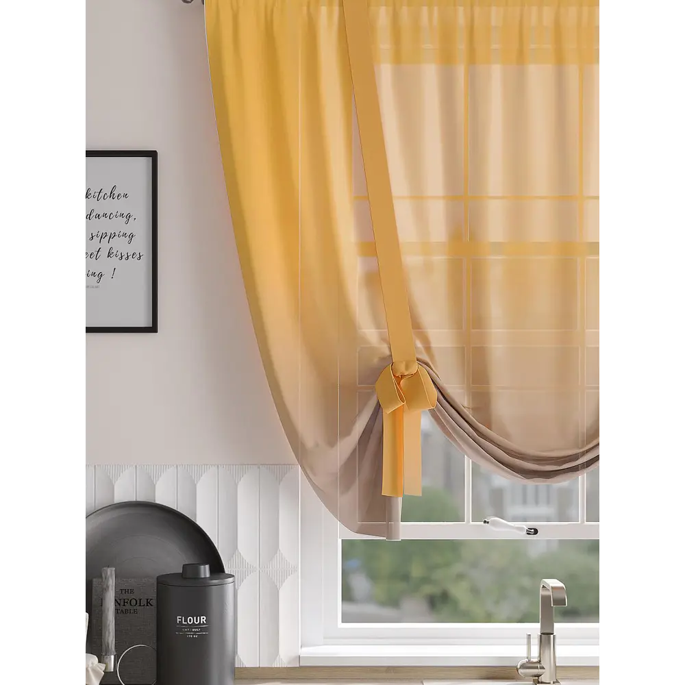 Фото 2 Тюль на шторной ленте At Home Малвирос 150x150 см цвет коричневый Фото 2 Тюль на шторной ленте At Home Малвирос 150x150 см цвет коричневый