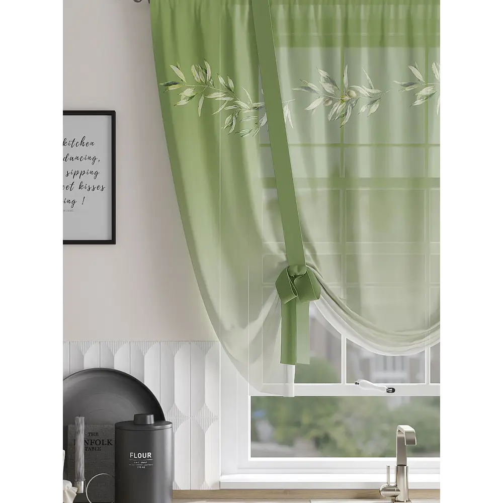 Фото 2 Тюль на шторной ленте At Home Сентрион 150x150 см цвет белый Фото 2 Тюль на шторной ленте At Home Сентрион 150x150 см цвет белый