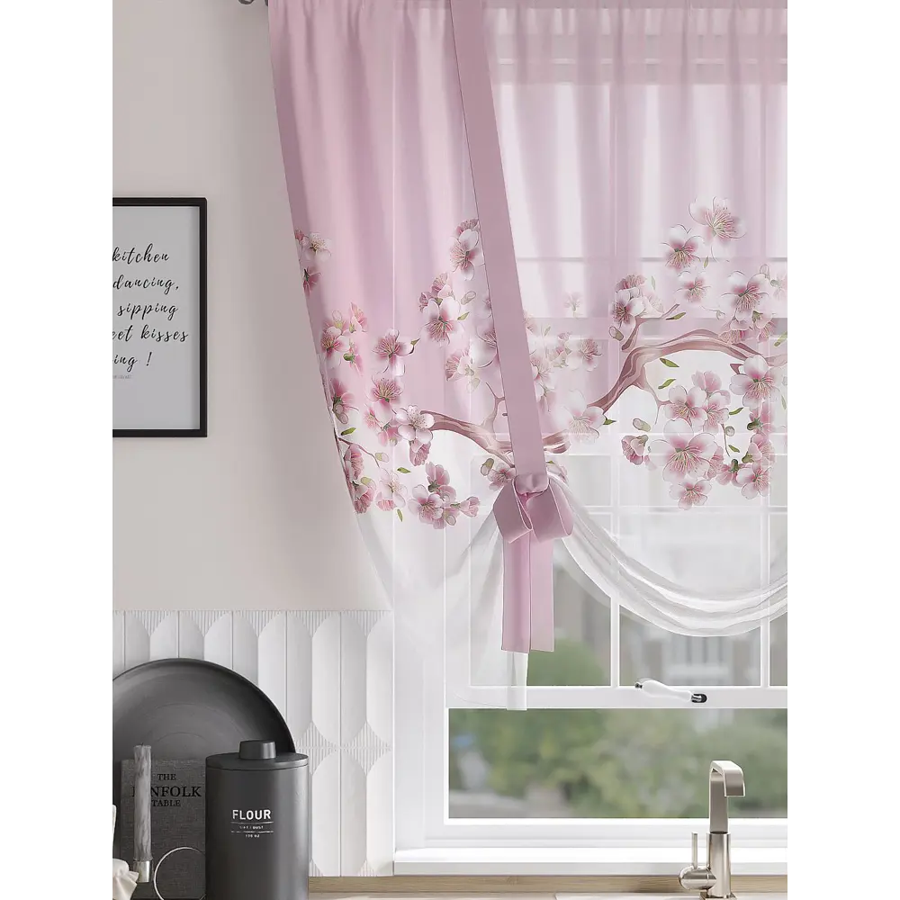 Фото 2 Тюль на шторной ленте At Home Менкриат 150x150 см цвет розовый Фото 2 Тюль на шторной ленте At Home Менкриат 150x150 см цвет розовый
