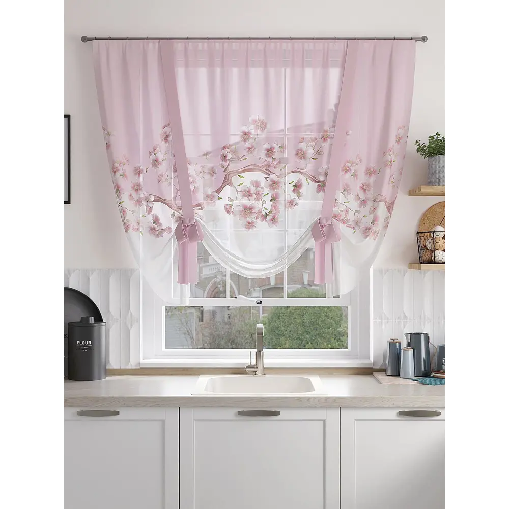 Фото 3 Тюль на шторной ленте At Home Менкриат 150x150 см цвет розовый Фото 3 Тюль на шторной ленте At Home Менкриат 150x150 см цвет розовый