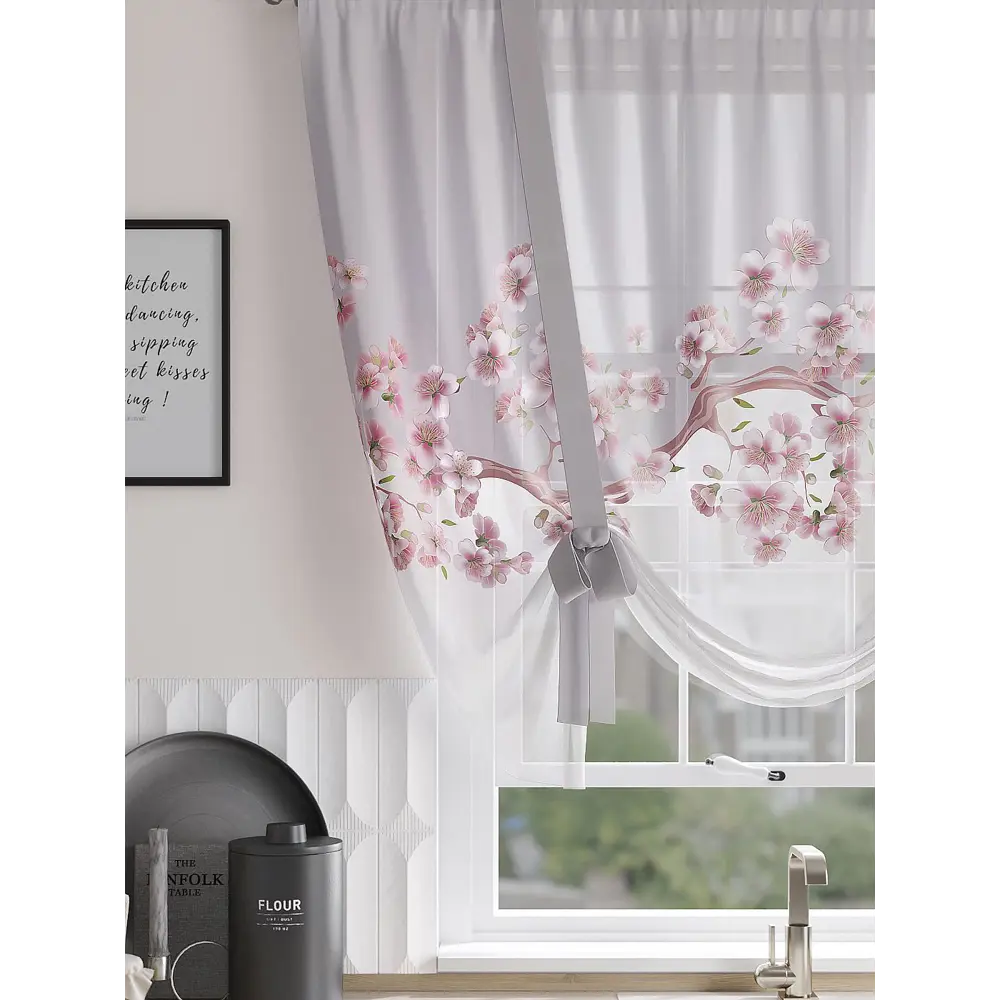 Фото 2 Тюль на шторной ленте At Home Менкриат 150x150 см цвет светло-серый Фото 2 Тюль на шторной ленте At Home Менкриат 150x150 см цвет светло-серый