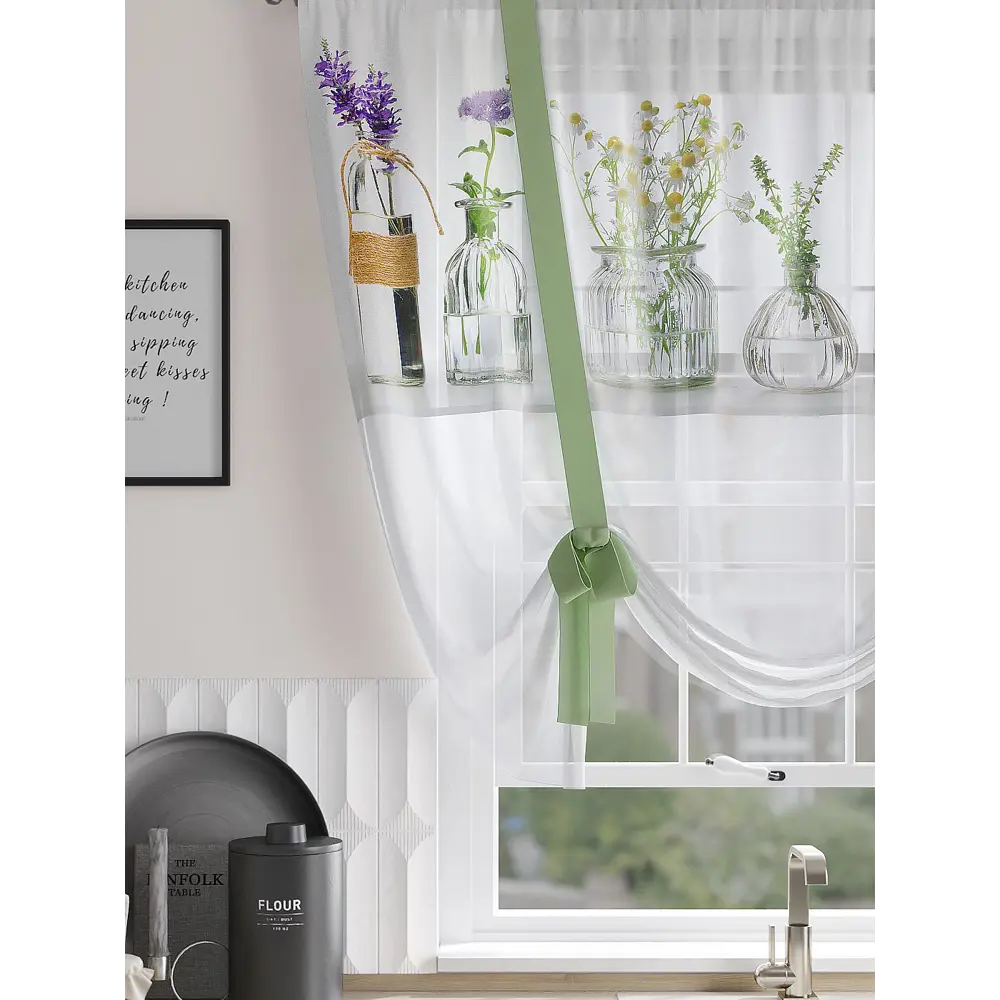 Фото 2 Тюль на шторной ленте At Home Кентвиар 150x150 см цвет белый Фото 2 Тюль на шторной ленте At Home Кентвиар 150x150 см цвет белый