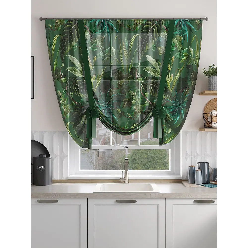 Фото 3 Тюль на шторной ленте At Home Кентриал 150x150 см цвет зеленый, бирюзовый, темно-серый Фото 3 Тюль на шторной ленте At Home Кентриал 150x150 см цвет зеленый, бирюзовый, темно-серый