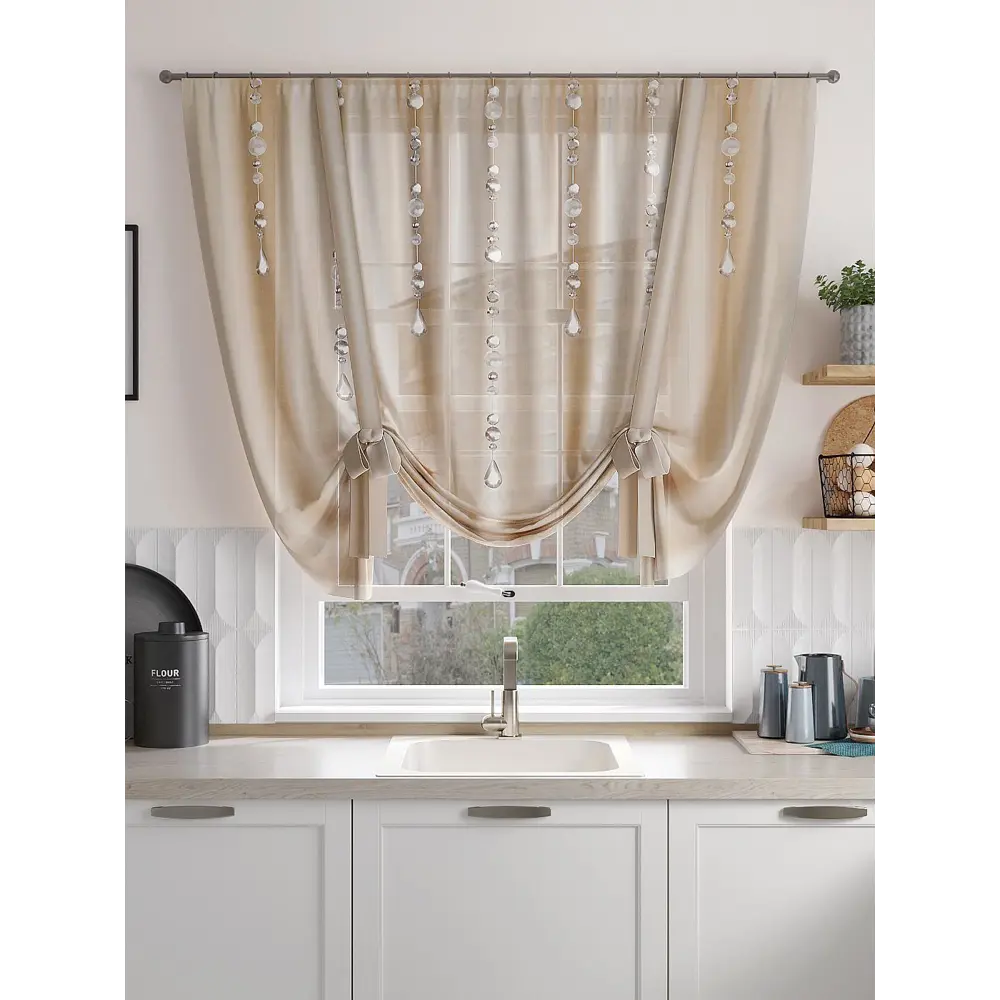Фото 3 Тюль на шторной ленте At Home Симанвиал 150x150 см цвет белый Фото 3 Тюль на шторной ленте At Home Симанвиал 150x150 см цвет белый