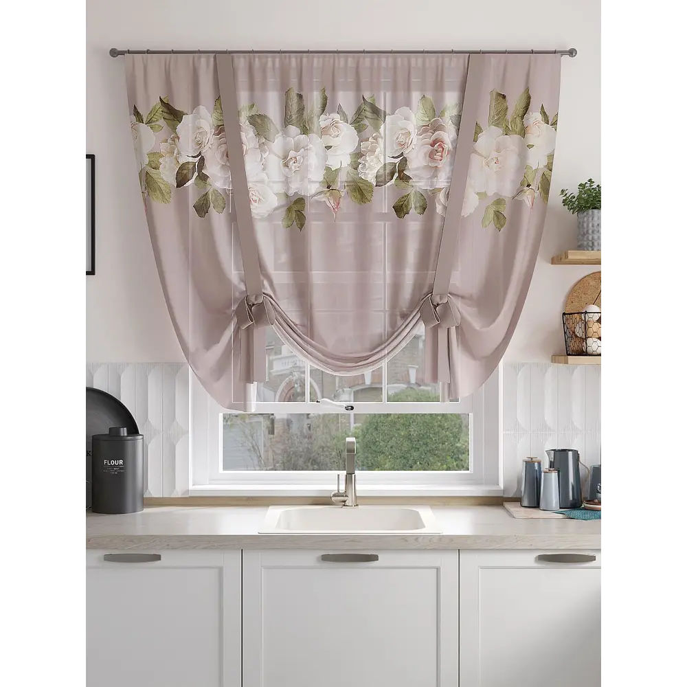 Фото 3 Тюль на шторной ленте At Home Римонтрес 150x150 см цвет бежевый Фото 3 Тюль на шторной ленте At Home Римонтрес 150x150 см цвет бежевый