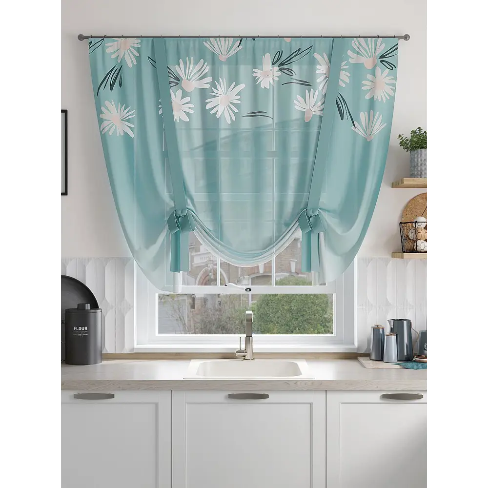 Фото 3 Тюль на шторной ленте At Home Фланквис 150x150 см цвет белый Фото 3 Тюль на шторной ленте At Home Фланквис 150x150 см цвет белый