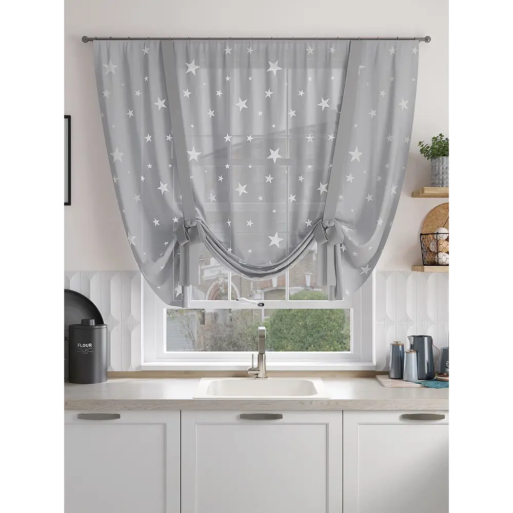 Фото 3 Тюль на шторной ленте At Home Санмион 150x150 см цвет белый Фото 3 Тюль на шторной ленте At Home Санмион 150x150 см цвет белый