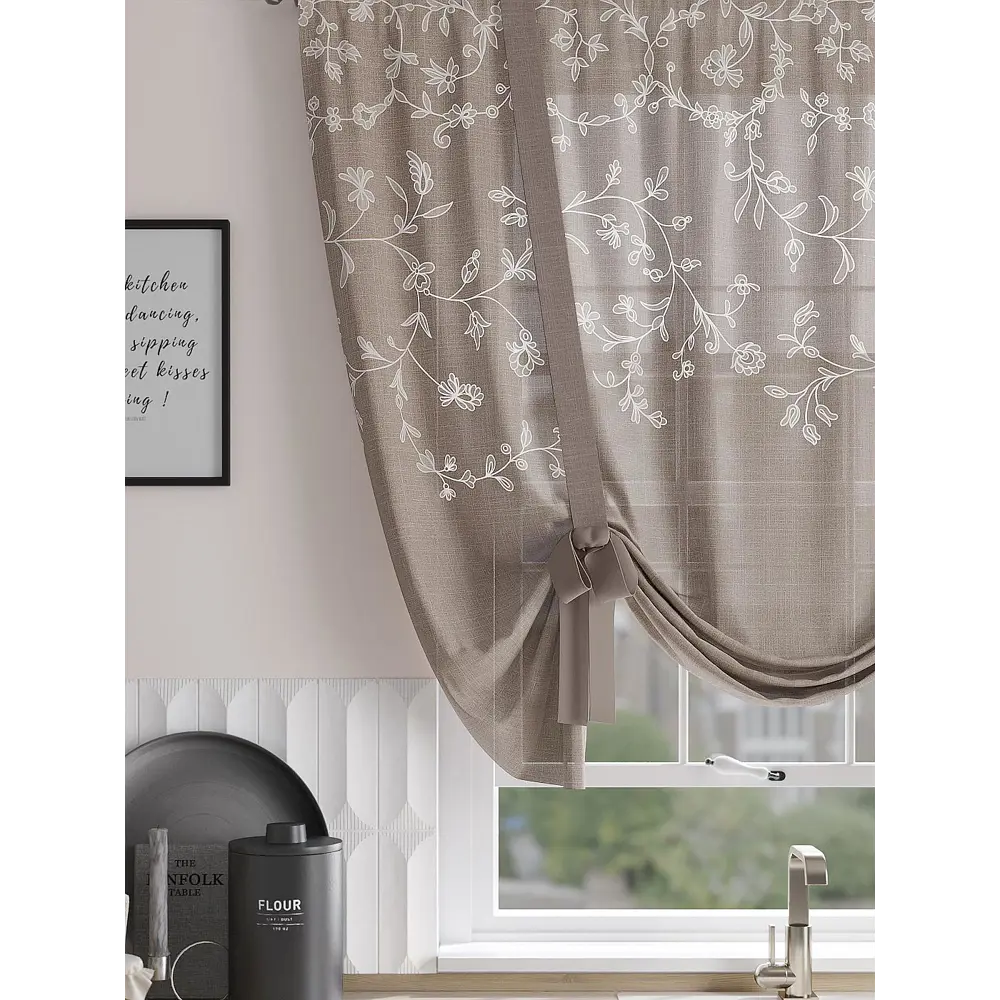 Фото 2 Тюль на шторной ленте At Home Лоренфос 150x150 см цвет белый Фото 2 Тюль на шторной ленте At Home Лоренфос 150x150 см цвет белый