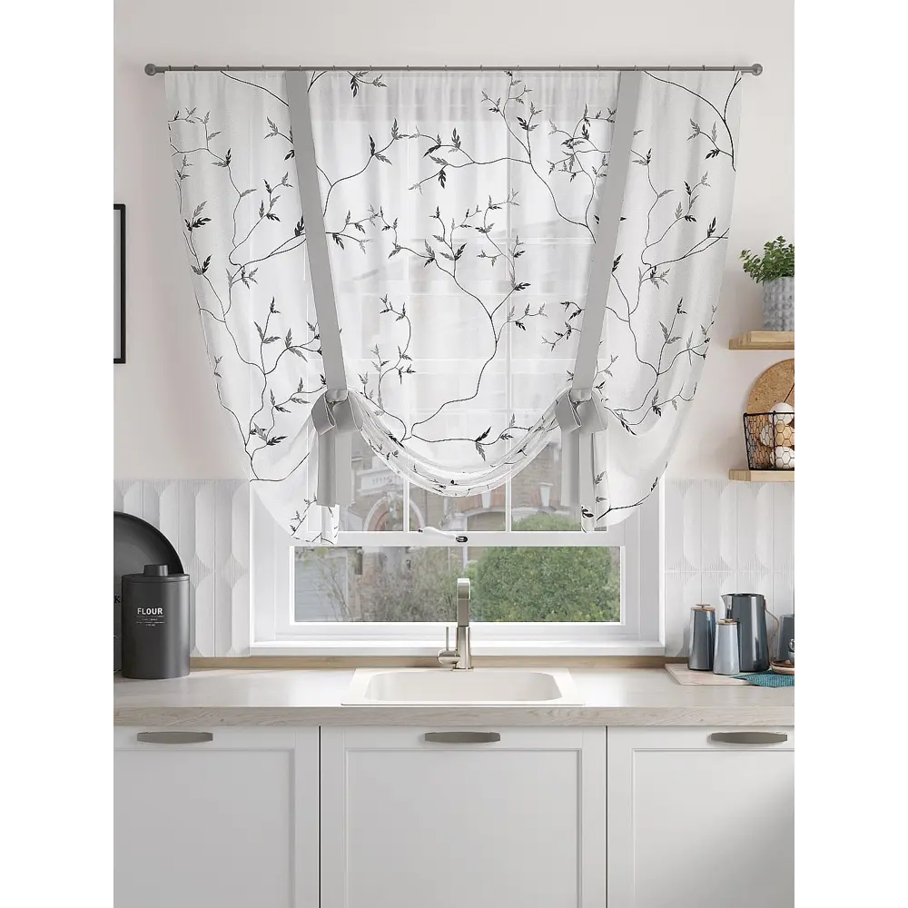 Фото 3 Тюль на шторной ленте At Home Риликонс 150x150 см цвет белый Фото 3 Тюль на шторной ленте At Home Риликонс 150x150 см цвет белый