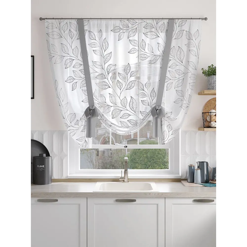 Фото 3 Тюль на шторной ленте At Home Лунфорис 150x150 см цвет белый Фото 3 Тюль на шторной ленте At Home Лунфорис 150x150 см цвет белый