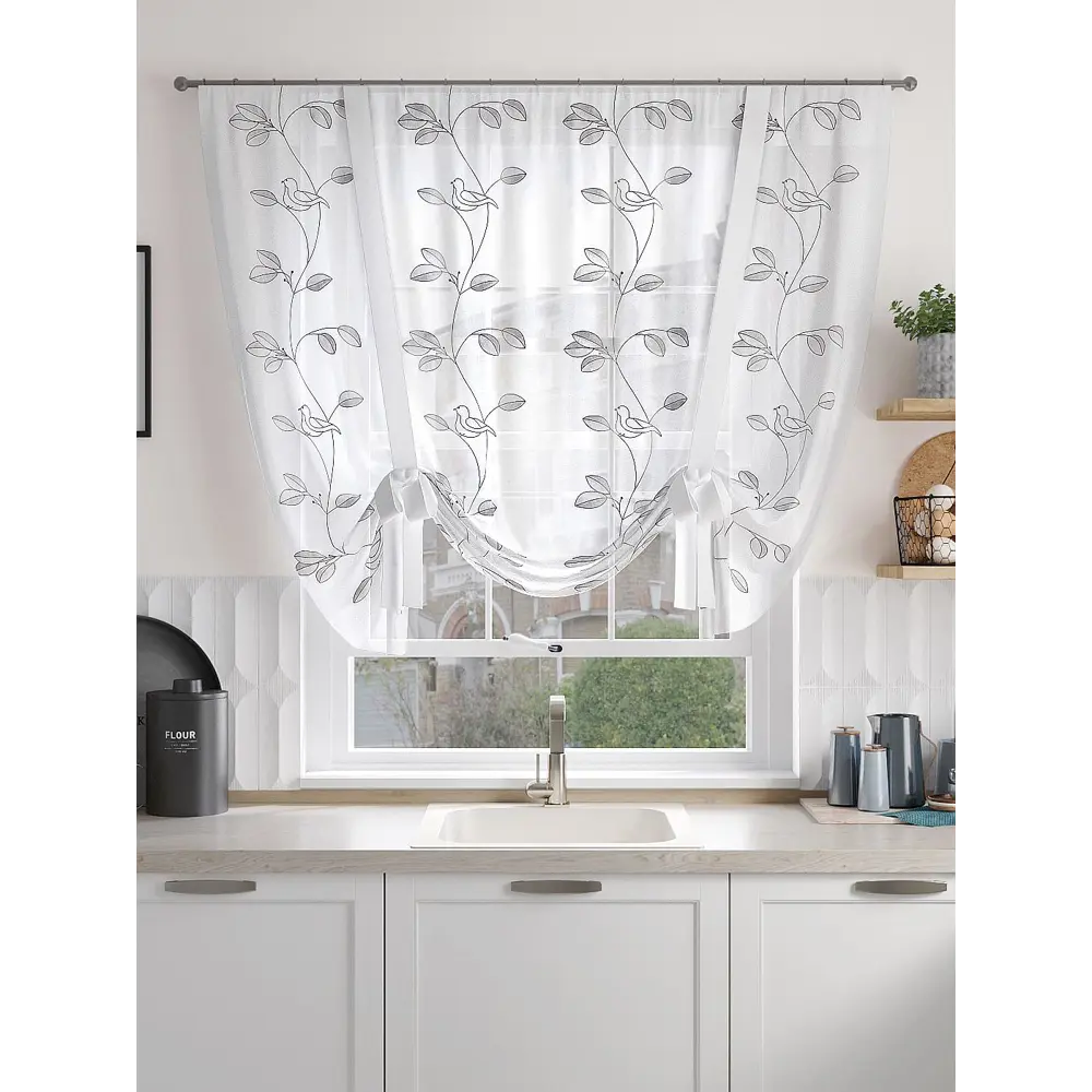 Фото 3 Тюль на шторной ленте At Home Ланфикас 150x150 см цвет белый Фото 3 Тюль на шторной ленте At Home Ланфикас 150x150 см цвет белый