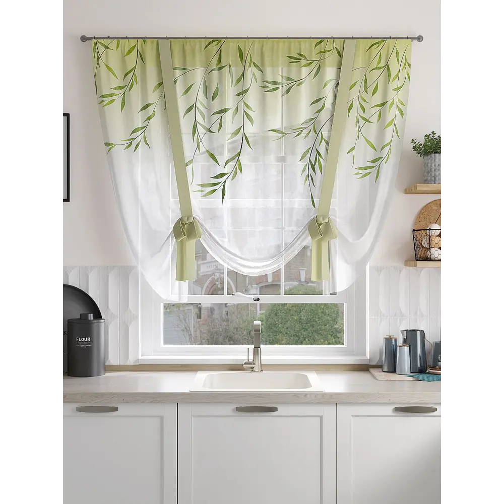 Фото 3 Тюль на шторной ленте At Home Ларфиорс 150x150 см цвет белый