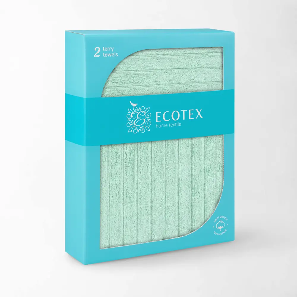 Фото 2 Полотенце Ecotex Лайфстайл для ванной 30x40 см мятный Фото 2 Полотенце Ecotex Лайфстайл для ванной 30x40 см мятный