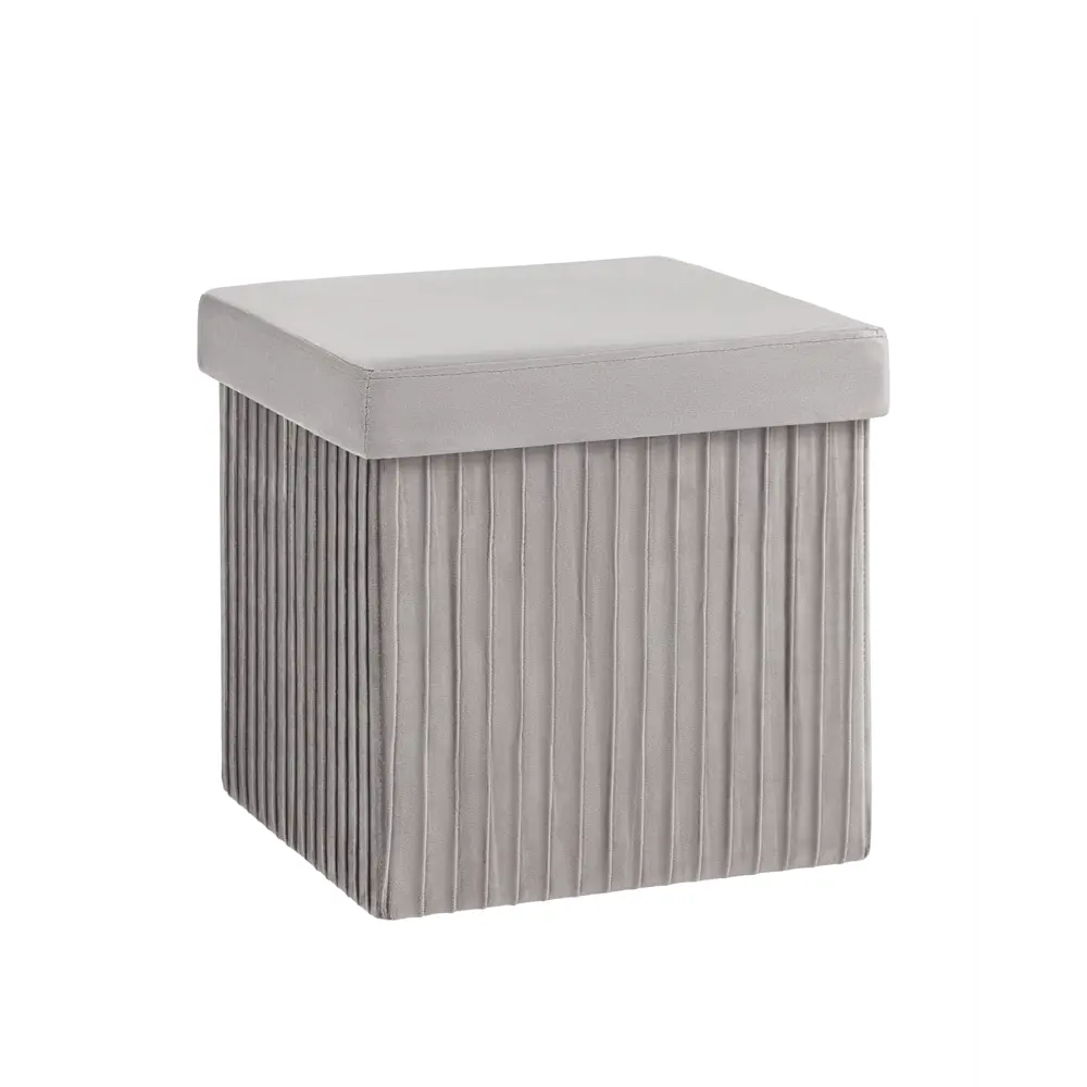 Фото 4 Пуф велюр складной с ящиком Stool Group HS15-F12 V15 BOX, 38x38 см, цвет серый Фото 4 Пуф велюр складной с ящиком Stool Group HS15-F12 V15 BOX, 38x38 см, цвет серый
