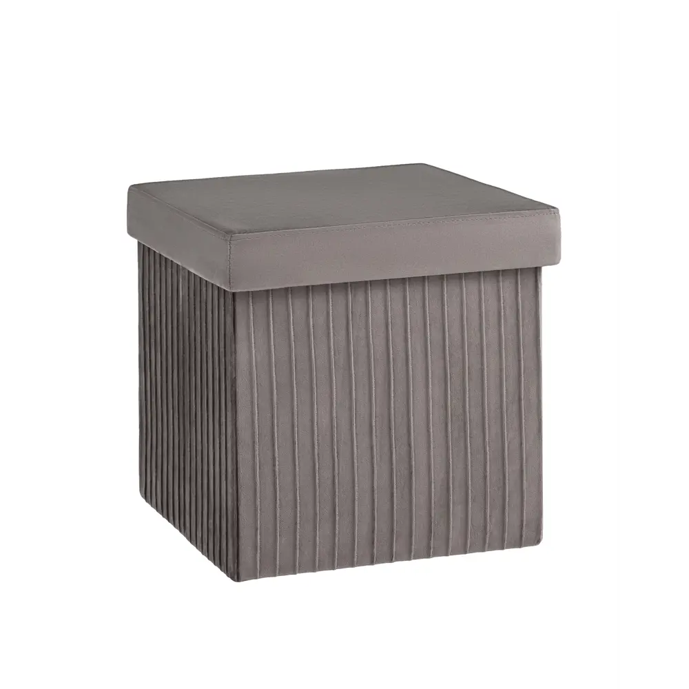 Фото 4 Пуф велюр складной с ящиком Stool Group HS15-F12 V17 BOX, 38x38 см, цвет антрацитовый Фото 4 Пуф велюр складной с ящиком Stool Group HS15-F12 V17 BOX, 38x38 см, цвет антрацитовый