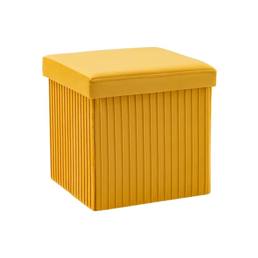 Фото 6 Пуф велюр складной с ящиком Stool Group HS15-F12 V20, 38x38 см, цвет жёлтый