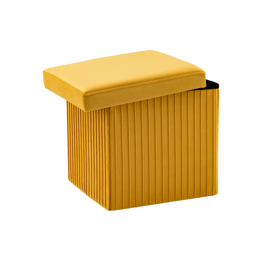Фото 7 Пуф велюр складной с ящиком Stool Group HS15-F12 V20 BOX, 38x38 см, цвет жёлтый Фото 7 Пуф велюр складной с ящиком Stool Group HS15-F12 V20 BOX, 38x38 см, цвет жёлтый