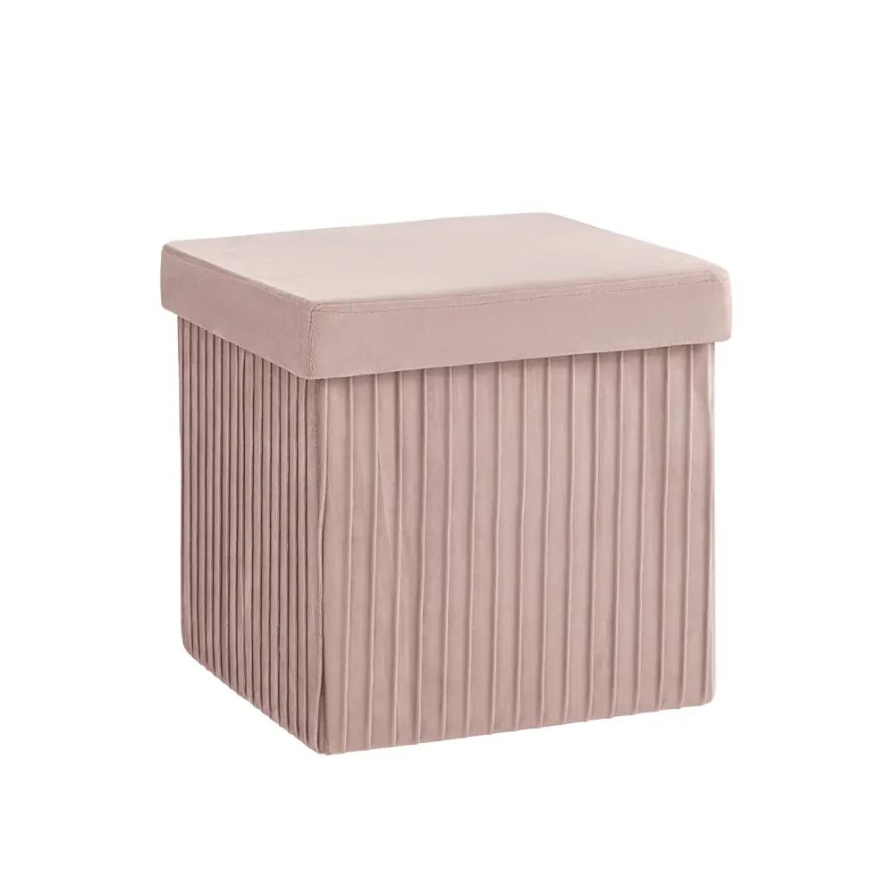 Фото 2 Пуф велюр складной с ящиком Stool Group HS15-F12 V28 BOX, 38x38 см, цвет пыльно-розовый Фото 2 Пуф велюр складной с ящиком Stool Group HS15-F12 V28 BOX, 38x38 см, цвет пыльно-розовый