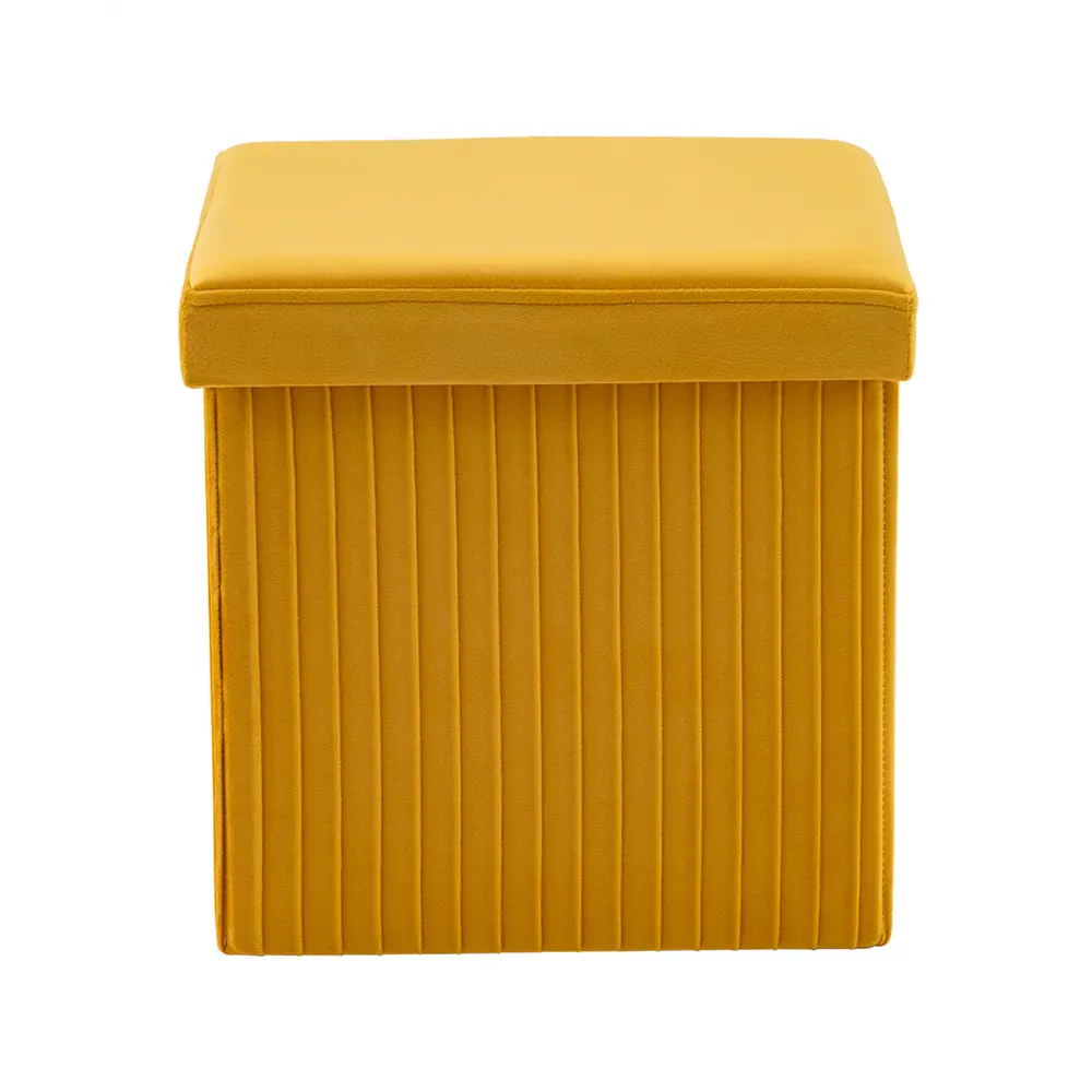 Фото 3 Пуф велюр складной с ящиком Stool Group HS15-F12 V20 BOX2, 38x38 см, цвет жёлтый Фото 3 Пуф велюр складной с ящиком Stool Group HS15-F12 V20 BOX2, 38x38 см, цвет жёлтый