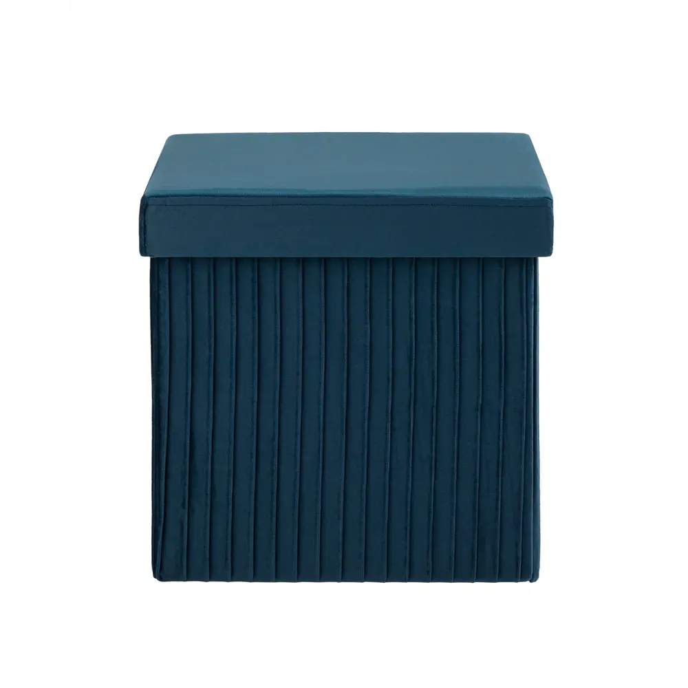 Фото 3 Пуф велюр складной с ящиком Stool Group HS15-F12 V70 BOX2, 38x38 см, цвет синий Фото 3 Пуф велюр складной с ящиком Stool Group HS15-F12 V70 BOX2, 38x38 см, цвет синий