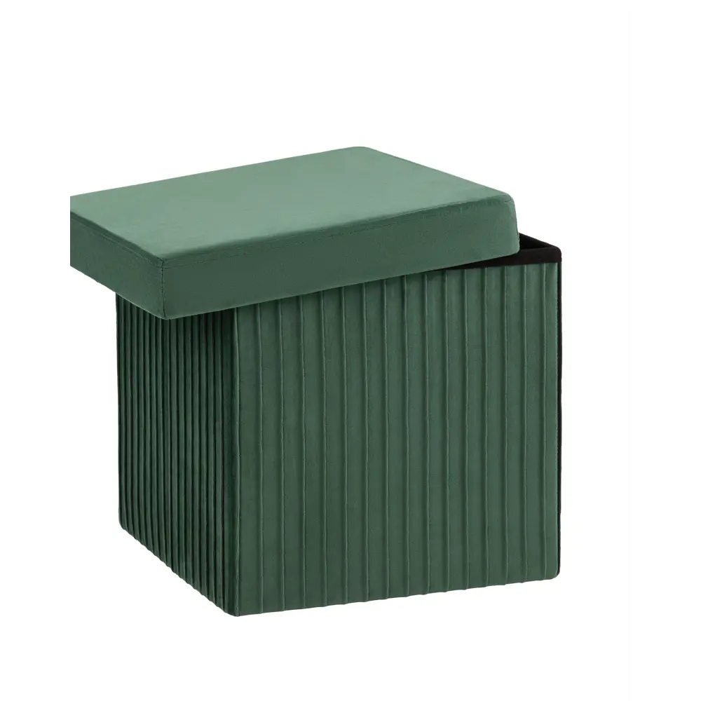 Фото 2 Пуф велюр складной с ящиком Stool Group HS15-F12 V65 BOX2, 38x38 см, цвет зеленый Фото 2 Пуф велюр складной с ящиком Stool Group HS15-F12 V65 BOX2, 38x38 см, цвет зеленый