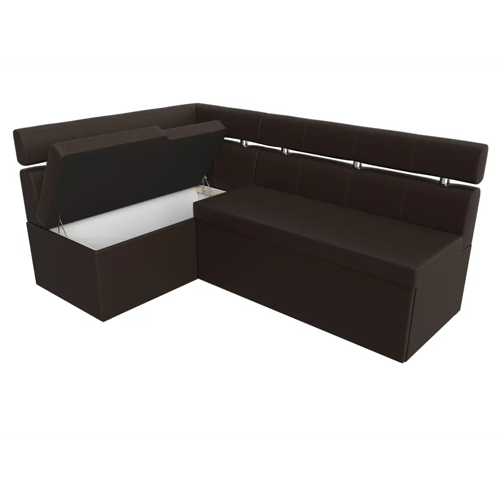 Фото 8 Диван кухонный угловой Классик левый угол Лига диванов 118001L 192x90x121 см экокожа цвет коричневый