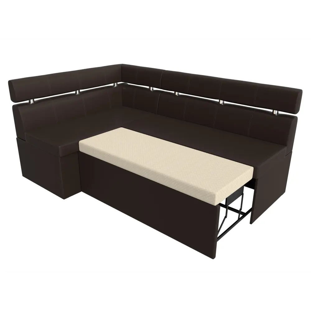 Фото 5 Диван кухонный угловой Классик левый угол Лига диванов 118001L 192x90x121 см экокожа цвет коричневый