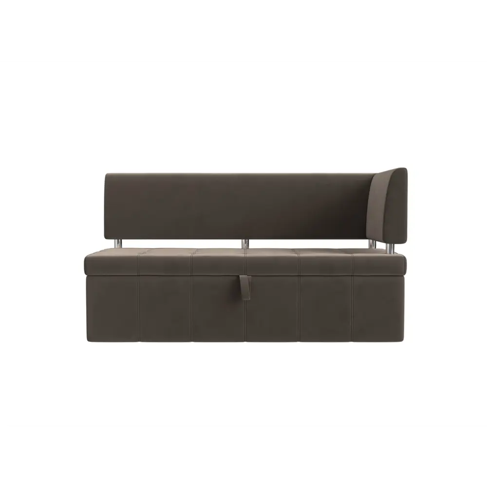 Фото 5 Диван кухонный прямой Стоун с углом правый Лига диванов 107269 182x86x64 см велюр цвет коричневый