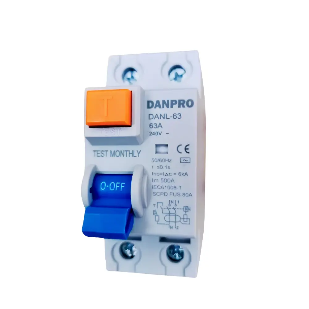 Фото 3 Дифференциальный выключатель DANPRO DANL-63/63 УЗО на DIN рейку однофазное 63А Фото 3 Дифференциальный выключатель DANPRO DANL-63/63 УЗО на DIN рейку однофазное 63А